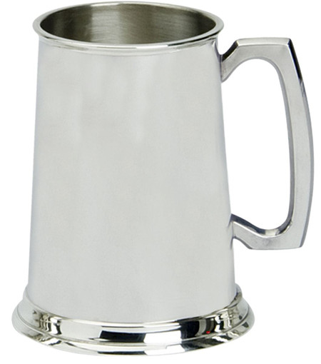Pewter Tankard Handmade 1pt Plain Design Traditional Shape Fine English Pewter Great Gift