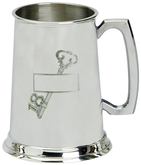 18th Birthday Gift 1pt Pewter Tankard Space For Engraving With Name Key Design Great Gift