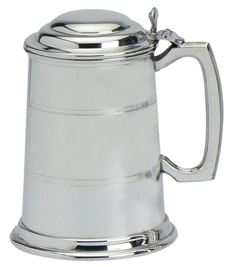 Pewter Tankard With Lid Handmade 1pt Double Lined Engravable Great Gift
