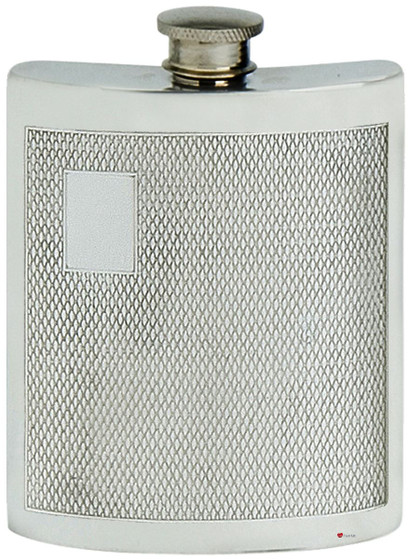 Pewter Hip Flask Chainmail With Initials Area Can Be Engraved On Back Screw Top Great Gift