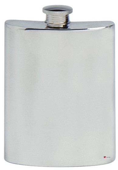 Plain Hip Flask 6oz Kidney Shape Pewter Ideal Gift for Engraving Screw Top Ideal Gift