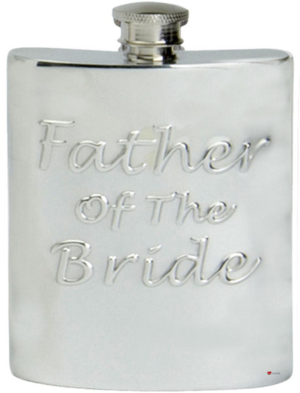Embossed Father of the Bride Kidney Shape Engravable On Back Great Gift
