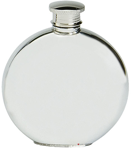 Hip Flask Round Plain Design 6oz Screw Top Great for Engraving Great Gift