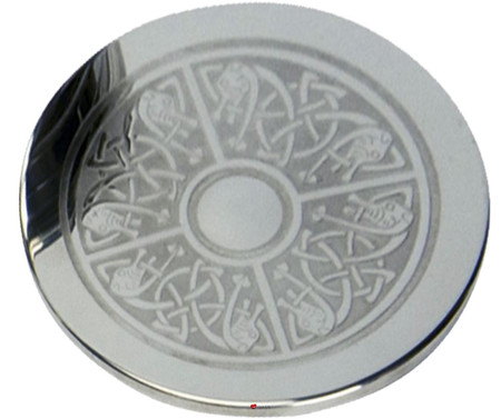 Drinks Coaster With Celtic Design Pewter Engraving Round