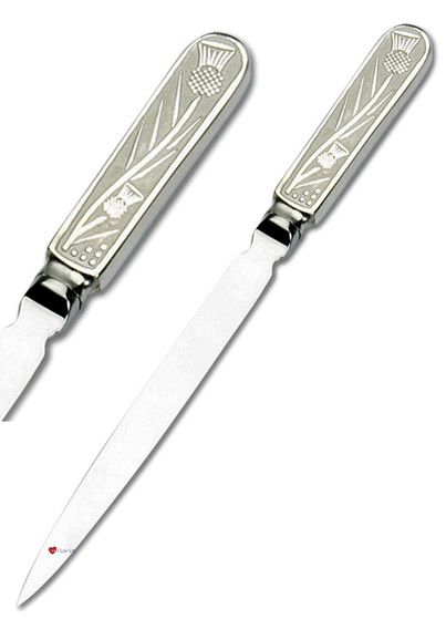 Letter Opener 18cm Pewter Handle Scottish Thistle Flower Design Ideal Gift