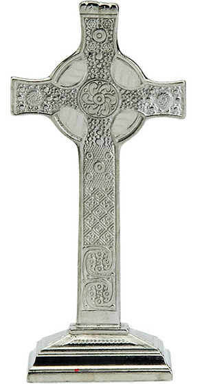 Crucifix Cross Scottish Celtic Iona Fine Pewter Free-standing 50mm Ideal Gift