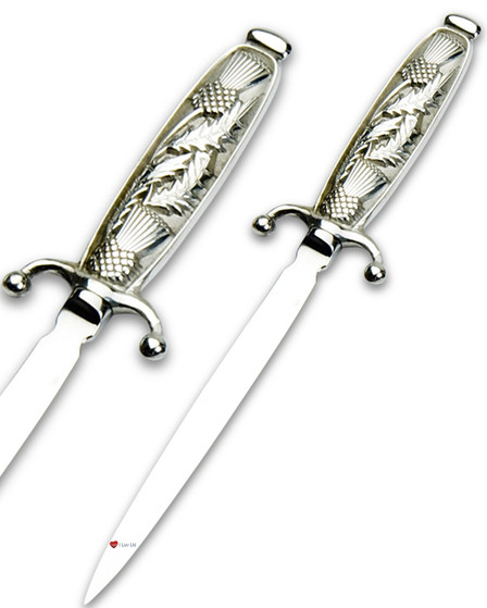 Pewter Letter Opener 18cm Handle Scottish Thistle Sword
