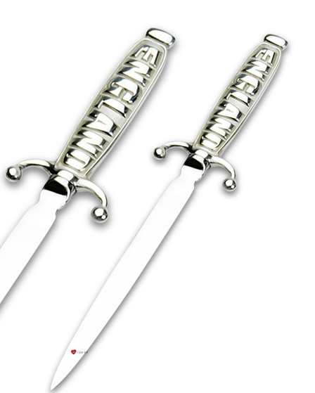 Pewter Letter Opener 18cm Handle ENGLAND Text Sword