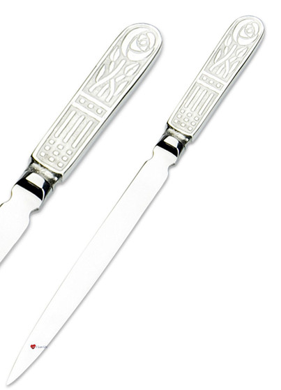 Pewter Letter Opener 18cm Handle Charles Rennie Mackintosh Rose Column Design