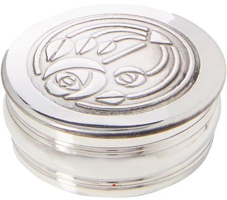 Trinket Box Pewter Round with Charles Rennie Mackintosh Glasgow Bouquet Lid 50mm