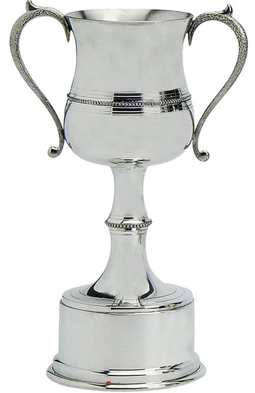 Pewter Sporting Trophy 8inch Polished Beaded Style Football, Rugby, Rowing, Golf Great Gift