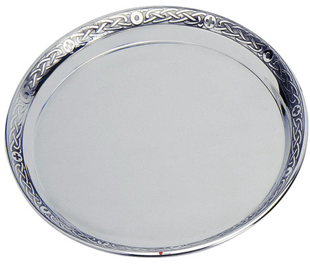 Pewter Plate Salver Presentation Plate with Celtic Band 12.7cm Engravable Great Gift