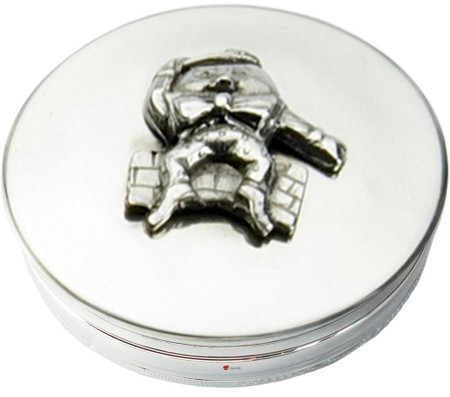 Christening Trinket Keepsake Memories Round Box with Humpty Dumpty Embossed Great Gift