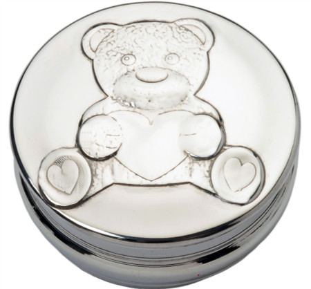 Children's Keepsake Box Teddy Design Baby Curl First Tooth Christening Gift