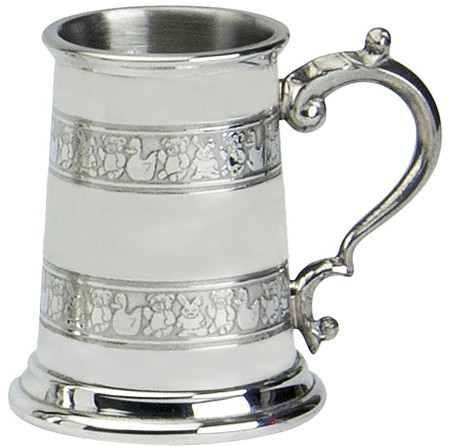 Children's 1/4 pt Tankard Classic Nursery Character Twin Band Image Engravable