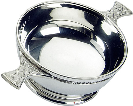 Quaich Scottish Pewter Celtic Handles Wiring Thistle 5" Cup of Friendship Ideal Gift