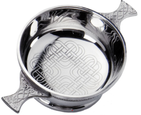 Celtic Heart Scottish Quaich With Celtic Heart Handles 3" Bowl Cup of Friendship Ideal Gift