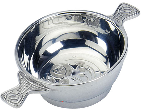 Quaich Scottish Pewter Charles Rennie Macintosh Glasgow Rose Handles 3" Bowl Ideal Gift