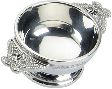 Serpent Scottish Quaich Celtic Wiring Handles 2" Bowl Pewter Cup of Friendship Ideal Gift