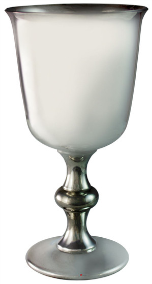 Pewter Chalice Wine Goblet Plain Design Flared Lip Shaped Stem 6" Ideal Gift