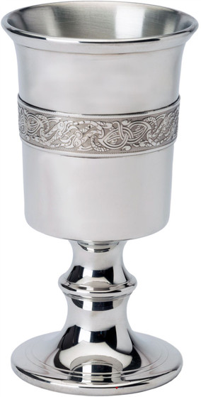 370ml Chalice With Celtic Dragon Design Banding Made from Pewter Ideal Gift
