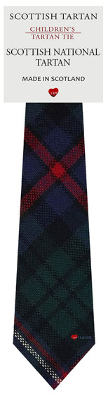 Boys Pure Wool Tie Woven Scotland - Scottish National Tartan