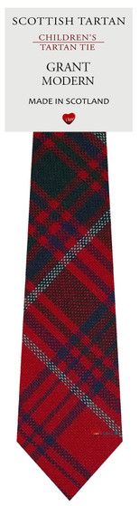 Boys Pure Wool Tie Woven Scotland - Grant Modern Tartan