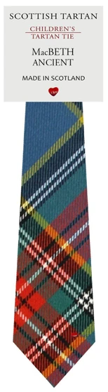 Boys Pure Wool Tie Woven Scotland - MacBeth Ancient Tartan