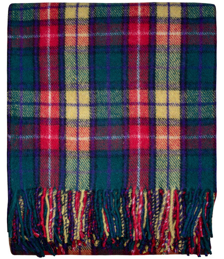 Scottish Tartan Wool Mix Blanket Throw Warm and Soft Travel Plaid Picnic Knee Wool Rug 182 cm x 152 cm