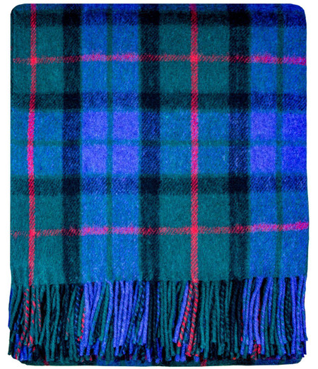 Scottish Tartan Wool Mix Blanket Throw Warm and Soft Gunn Modern Travel Plaid Picnic Knee Wool Rug 182 cm x 152 cm