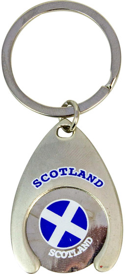 Scottish Keyring Blue Scottish Saltire Useful Trolley Token Coin on a Keyring Scottish Keyring Blue Scottish Saltire Useful Trolley Token Coin on a Keyring