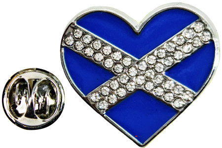 Scottish Crystal Stones Pin Badge Heart shape Saltire Scotland Flag Lapel Pin Scottish Crystal Stones Pin Badge Heart shape Saltire Scotland Flag Lapel Pin