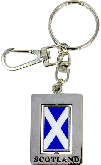 Scottish Spinner Keyring Scottish Saltire Spinning Scotland Keyring