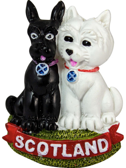 Resin Scottish Fridge Magnet With Dogs Design
