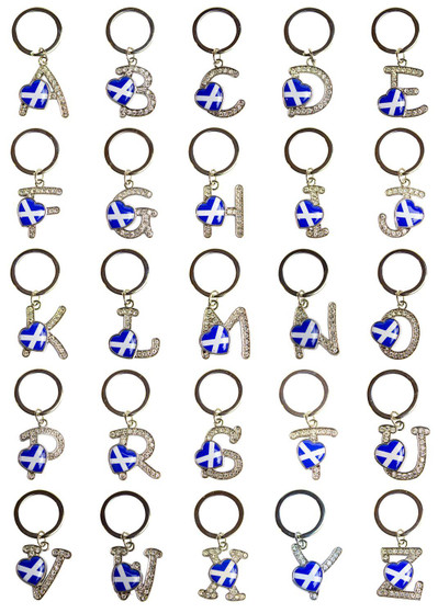 Scottish Alphabet Keyring Saltire Letters Scottish Alphabet Keyring Saltire Letters