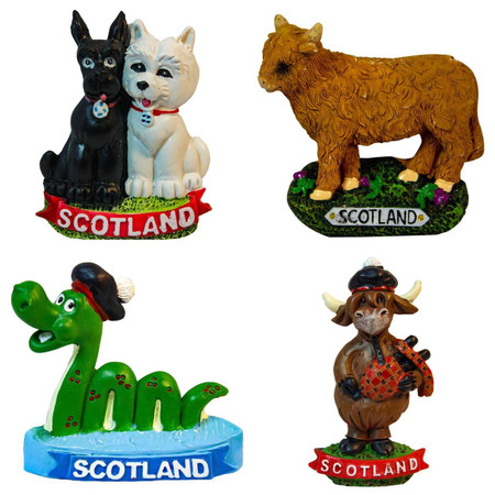 Scottish Resin Figurine Scottish Highland Cow, Dogs, Nessie Souvenir Gift Scottish Resin Figurine Scottish Highland Cow, Dogs, Nessie Souvenir Gift