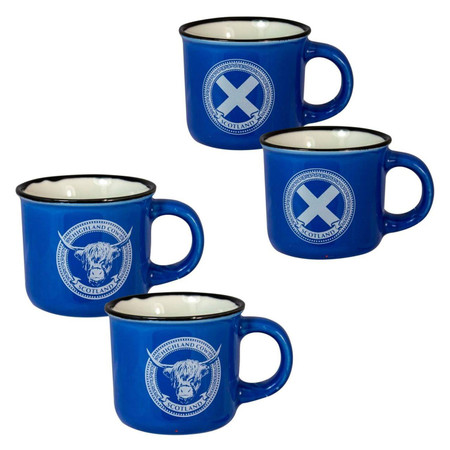 3oz Espresso Mug Scottish Highland Cow or Saltire Flag Design Set of 2 3oz Espresso Mug Scottish Highland Cow or Saltire Flag Design Set of 2