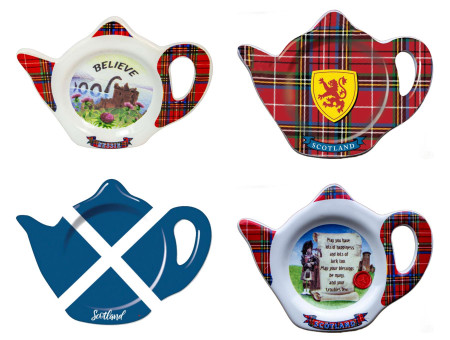 Tea Bag Tidy Rest Teapot Shape with Scottish Designs Tartan Saltire Piper Nessie Tea Bag Tidy Rest Teapot Shape with Scottish Designs Tartan Saltire Piper Nessie