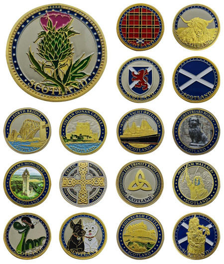 Scottish Souvenir Gift Coin with Map on Flip Side Scottish Design Souvenir Coin Scottish Souvenir Gift Coin with Map on Flip Side Scottish Design Souvenir Coin
