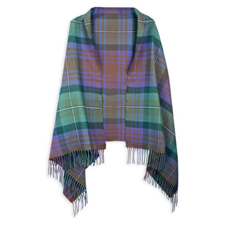 Ladies Shawl Lambswool Isle Of Skye Tartan 70 x 180 cm