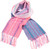 Unisex Cashmere Scarf In Coral Berry Barcode Check Design