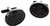 Mens Cufflinks with Thistle Design Jet Black