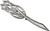 Kilt Pin Plated Bright Palladium Celtic Ropework Design 100mm
