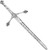 Kilt Pin Sterling Silver Styled Fortingall Long Sword Celtic 140mm