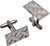 Cufflinks Plated Bright Palladium Rectangular Shape Basketweave Design Cufflinks Plated Bright Palladium Rectangular Shape Basketweave Design
