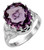 Ring Crafted in Sterling Silver with Amethyst Stone Mounted Over Celtic Knotwork