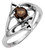 Ring Crafted In Sterling Silver Celtic Open Swirl Design With Offset Smokey Quartz Stone Ring Crafted In Sterling Silver Celtic Open Swirl Design With Offset Smokey Quartz Stone