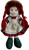 Rag Doll Scottish Girls Toy for Children Sitting With Tartan Dress and Red Hat