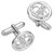 Cufflinks Sterling Silver Oval Framed Thistle in Pierced Open Design Cufflinks Sterling Silver Oval Framed Thistle in Pierced Open Design