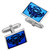 Cufflinks Sterling Silver Blue Enamelled Engraved Abstract Thistle Cufflinks Sterling Silver Blue Enamelled Engraved Abstract Thistle